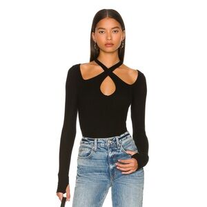 Michael Lauren Black Cutout Top